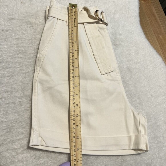 Blu Pepper Womens Paperbag Ivory Shorts Cotton Spandex Shorts Size Medium - Picture 12 of 12